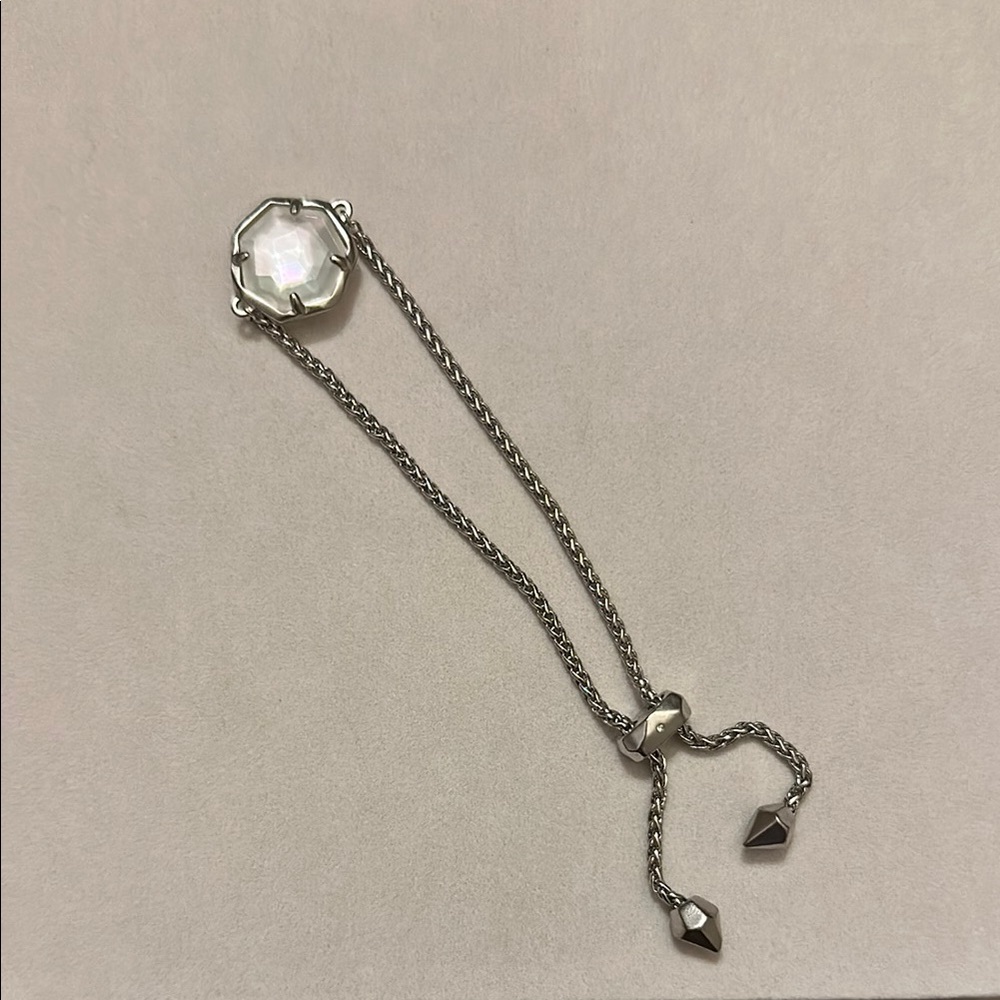 Kendra Scott Silver Bracelet with Iridescent Stone